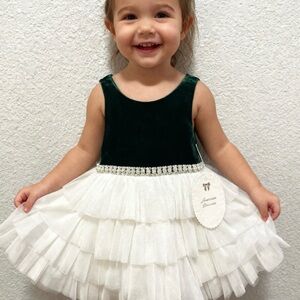 American Princess Green Velvet Dress